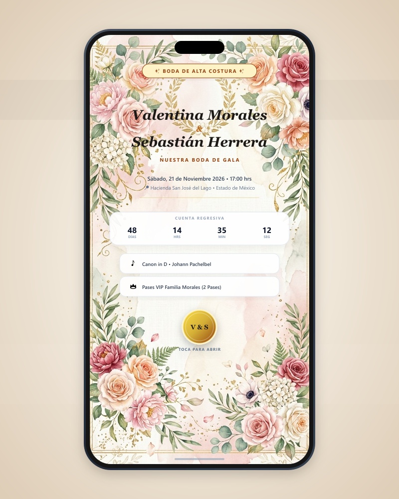 Boda Royale & Peonías de Oro (Alta Costura)